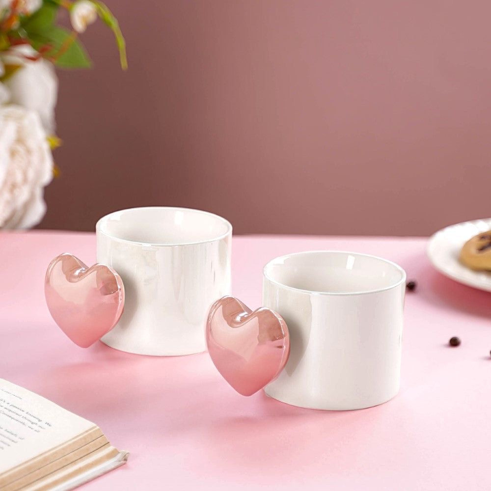 Trending 3D Pink Heart Handle Mug