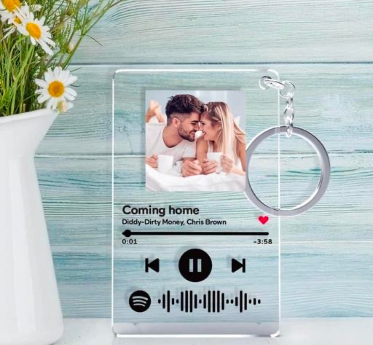 Customised Transparent Spotify Photo Keychain