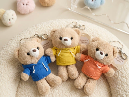 Adorable Teddy with Hoodie Plushy Keychain/Bag Charm (Random Color)