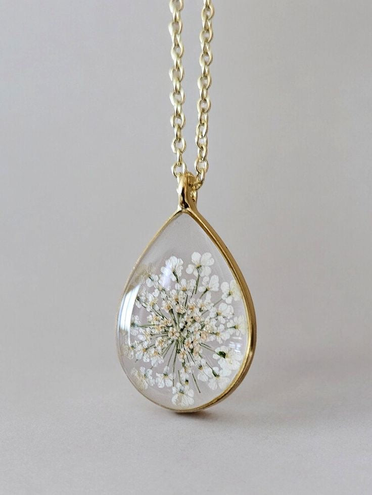 Pendant with Real Wild Flower