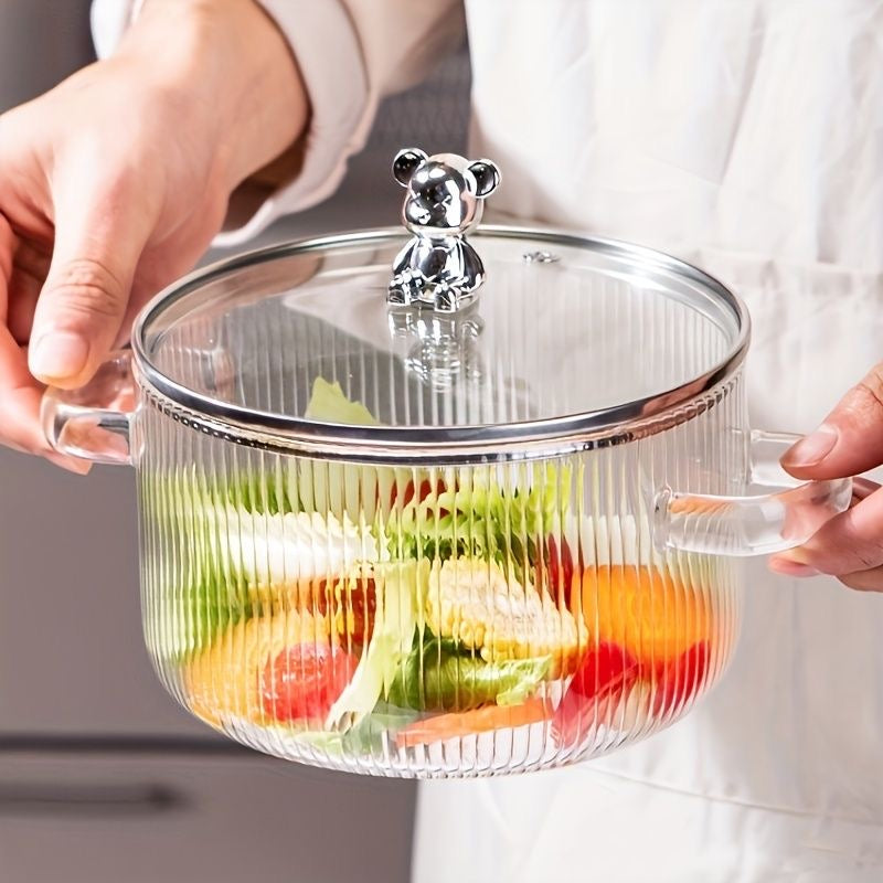 Large Glass Serving Bowl with Lid