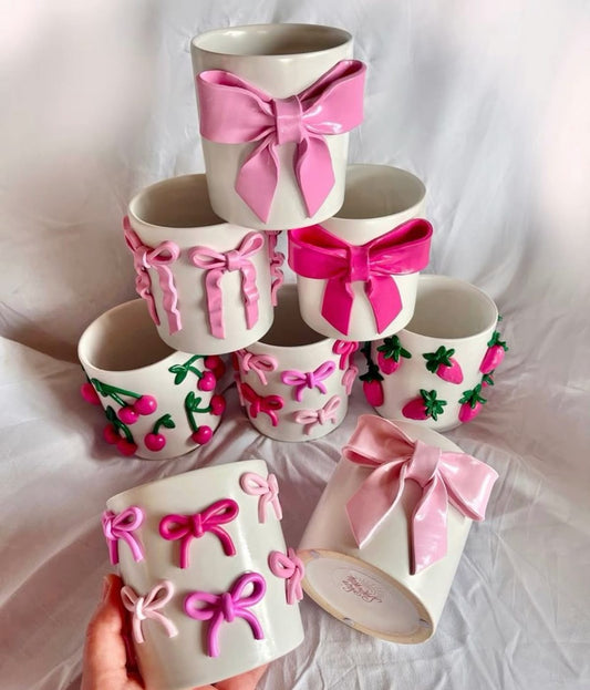 Quirky Pink Bow Planters