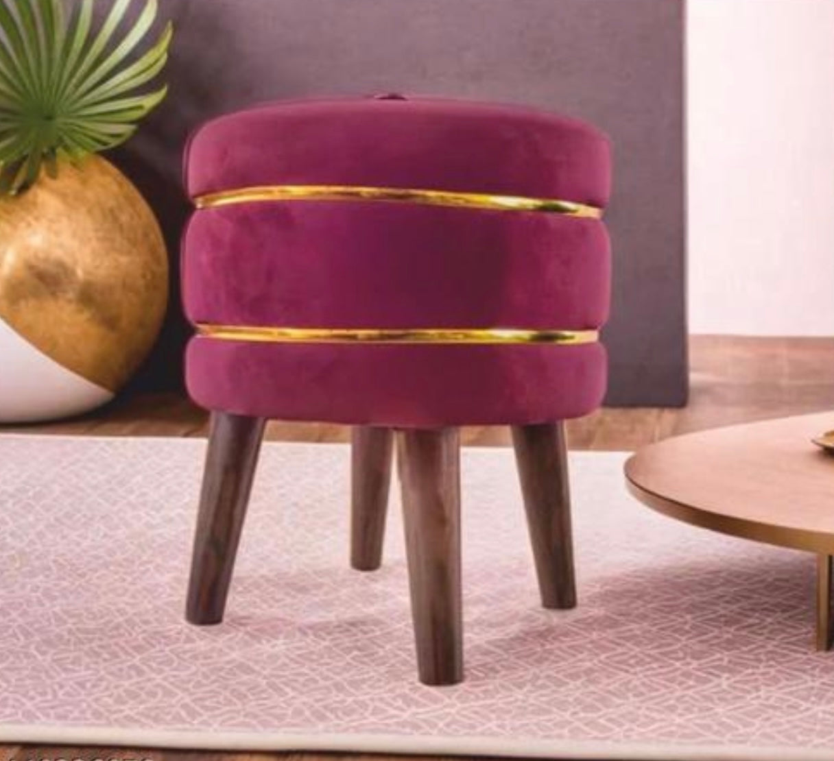 Deluxe Velvet Ottoman Pouffee