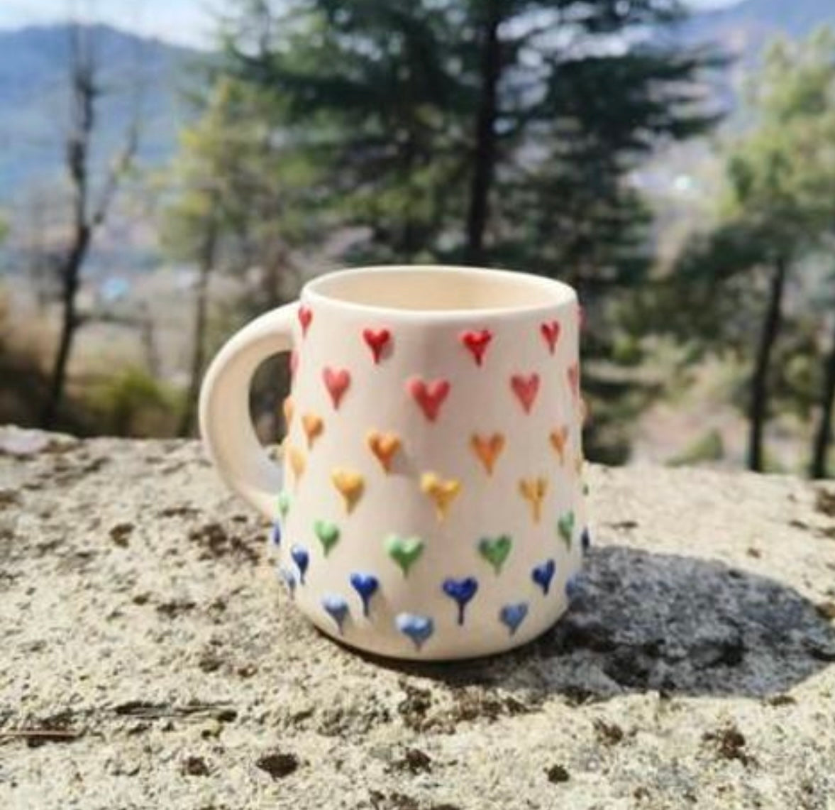 3D Colorful Hearts Mug