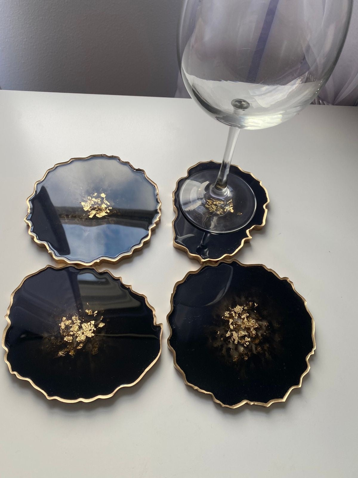 Luxe Black & Gold Coasters Set