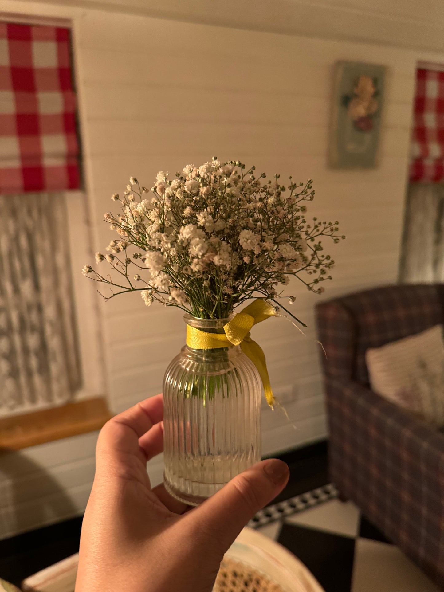 Mini Vase with Dried Baby’s Breath Flowers