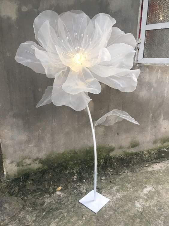 Organza Fabric Flowers with 1 branch Stand Combo