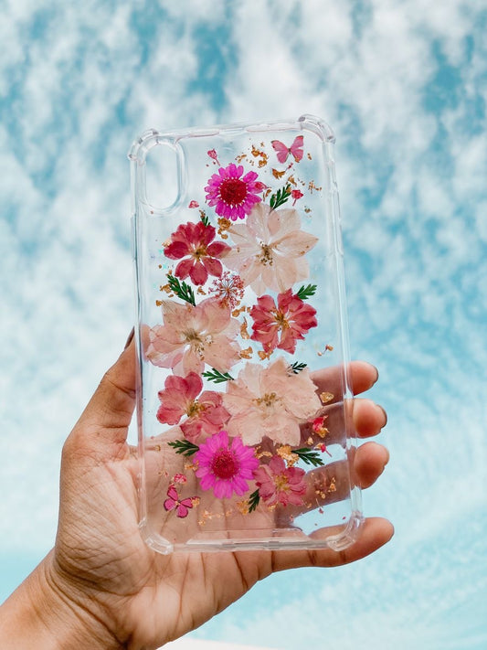 Floral Mobile Cover with Real Pressed Flowers