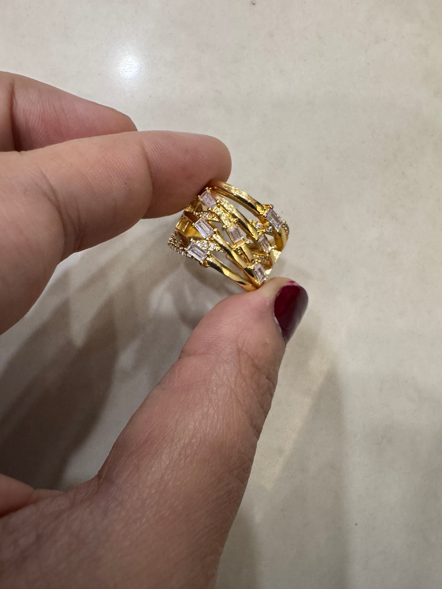 Luxe Gold Statement Twisted Vine Ring