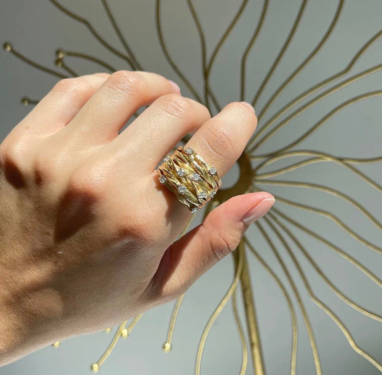 Luxe Gold Statement Twisted Vine Ring