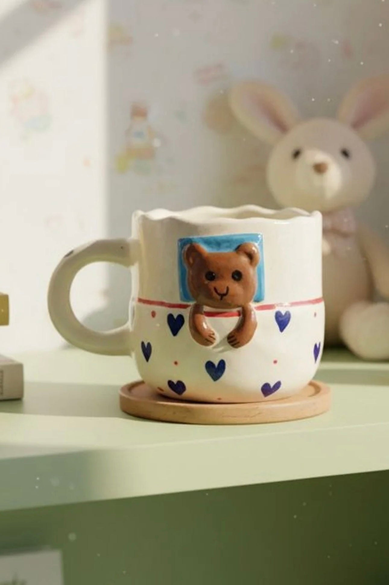 Cute Sleeping Teddy Mug & Saucer Set
