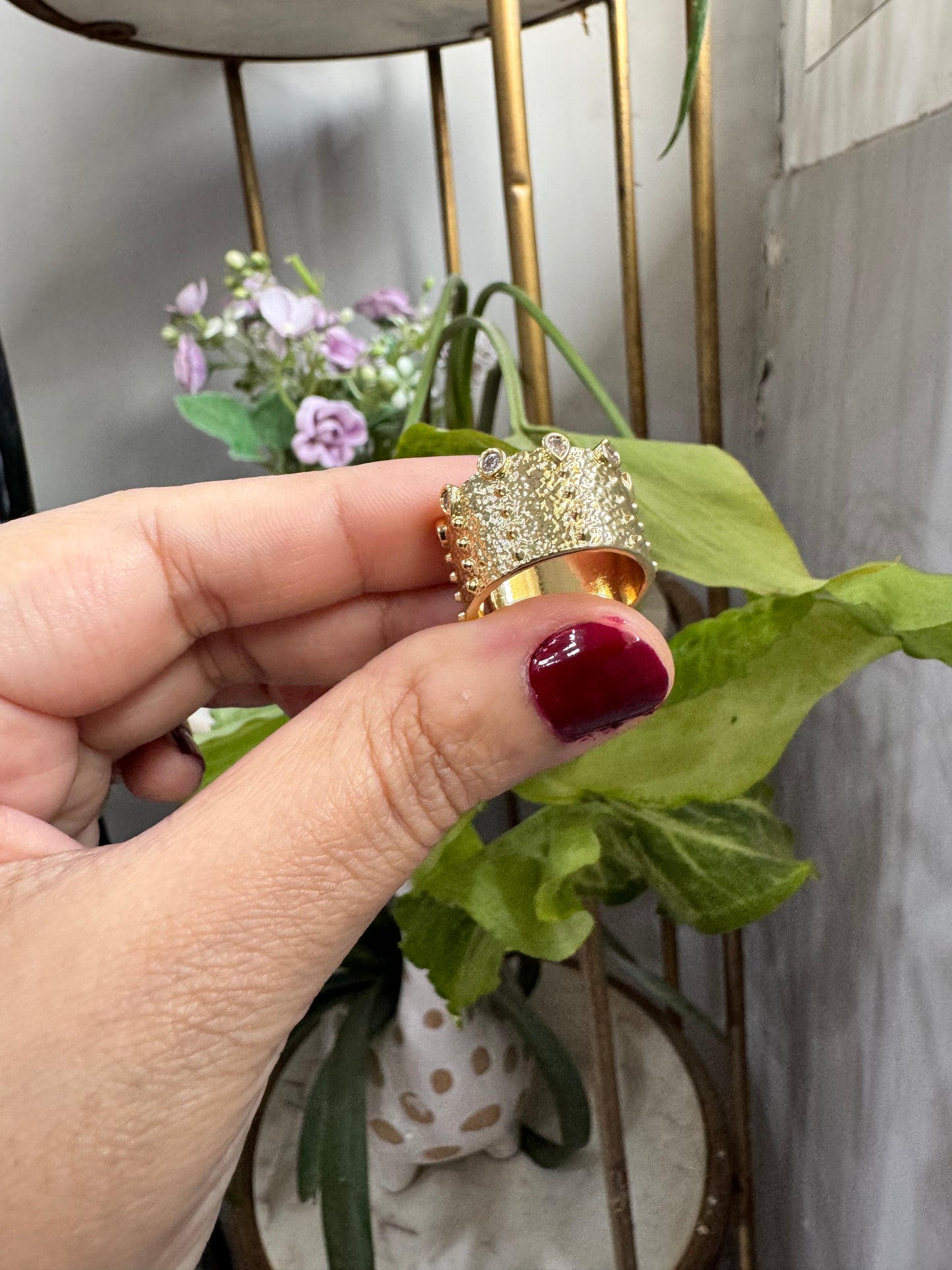 Statement Gold Plated Band Ring