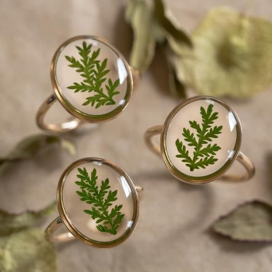 Ring made with real pressed flowers