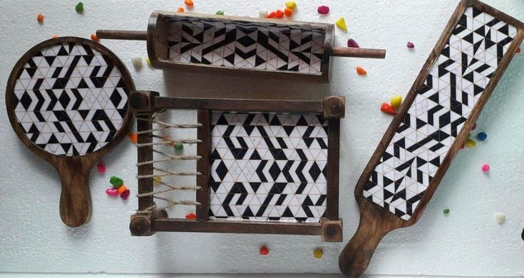 Exclusive Handmade Wooden Platters Gift Set of 4