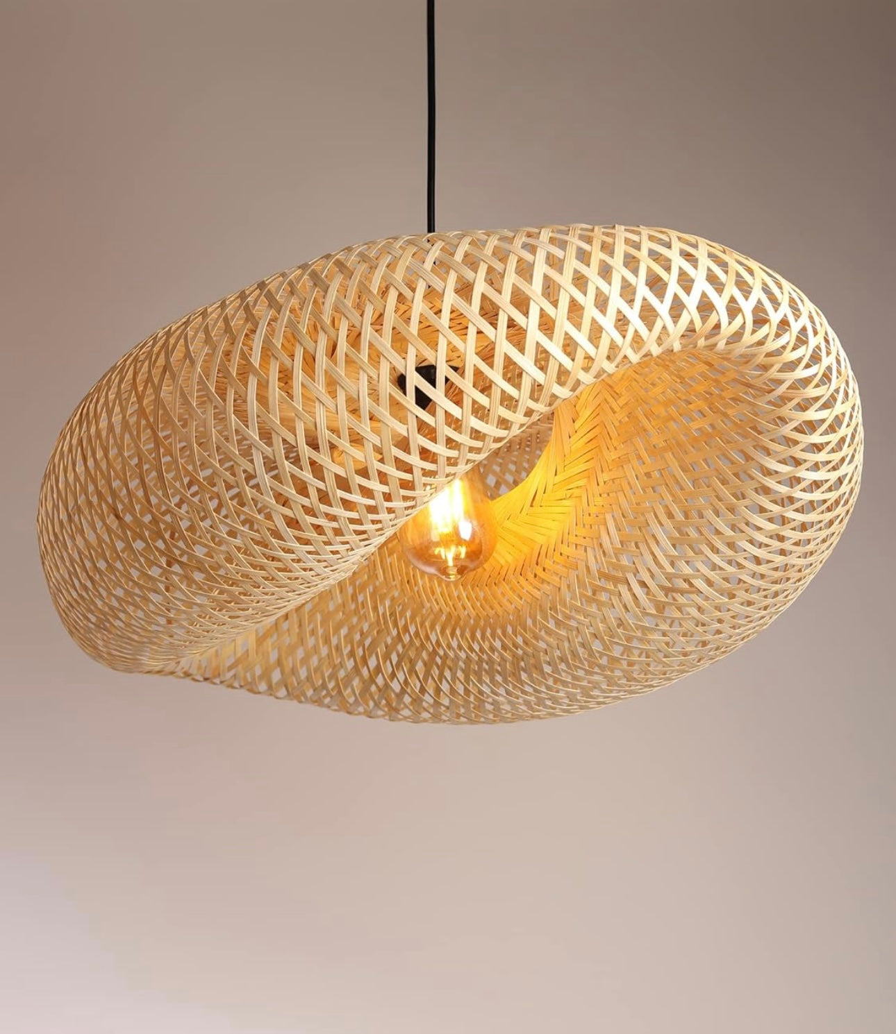 Moroccan Handmade Hanging Bamboo Wave Pendant Light