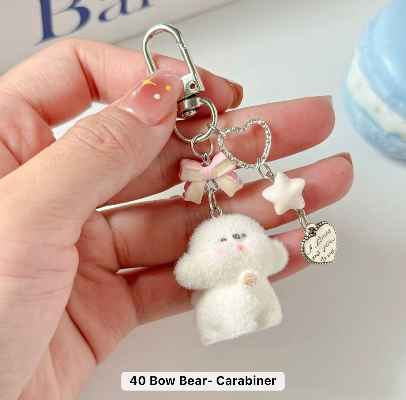 Adorable Soft Cute Plushy Dog Keychain / Stuffed Animal Keychain