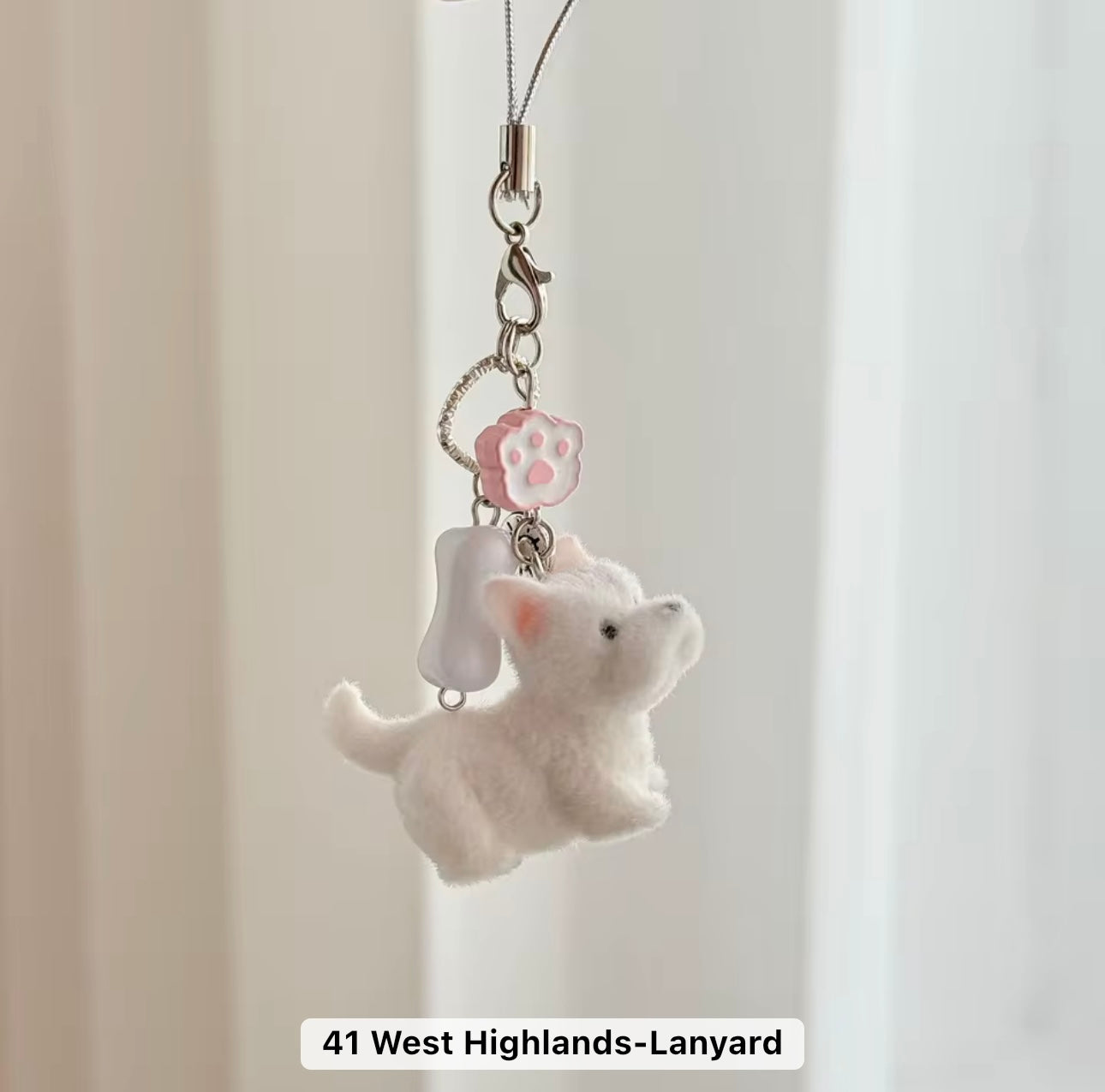 Adorable Soft Cute Plushy Dog Keychain / Stuffed Animal Keychain