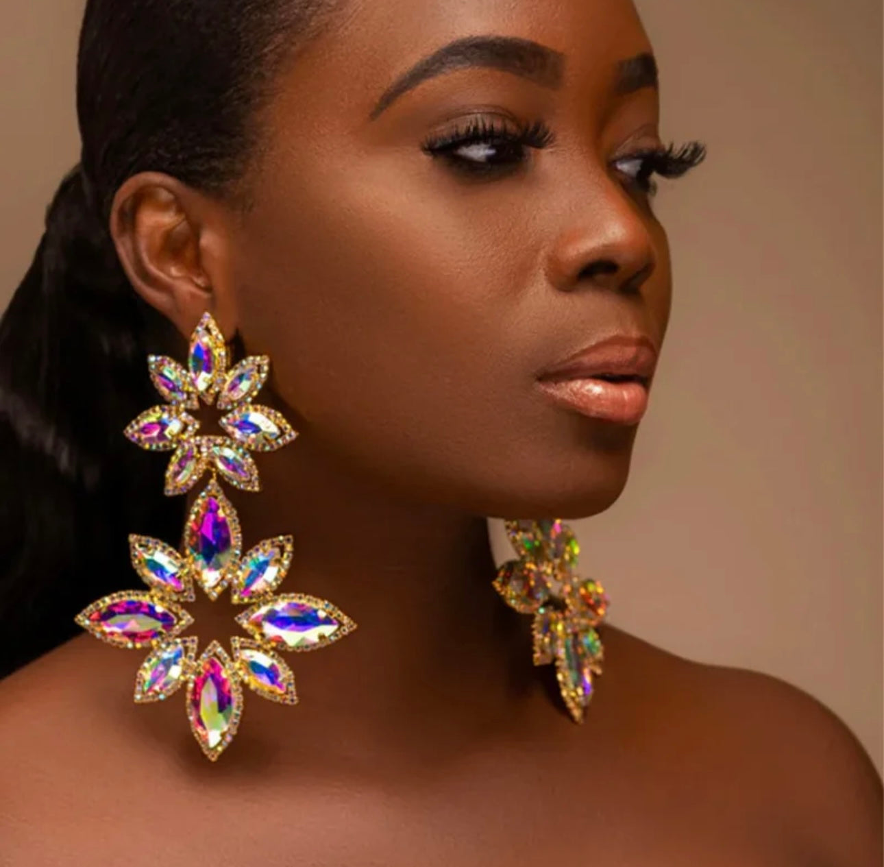 Premium Rhinestone Long Earrings