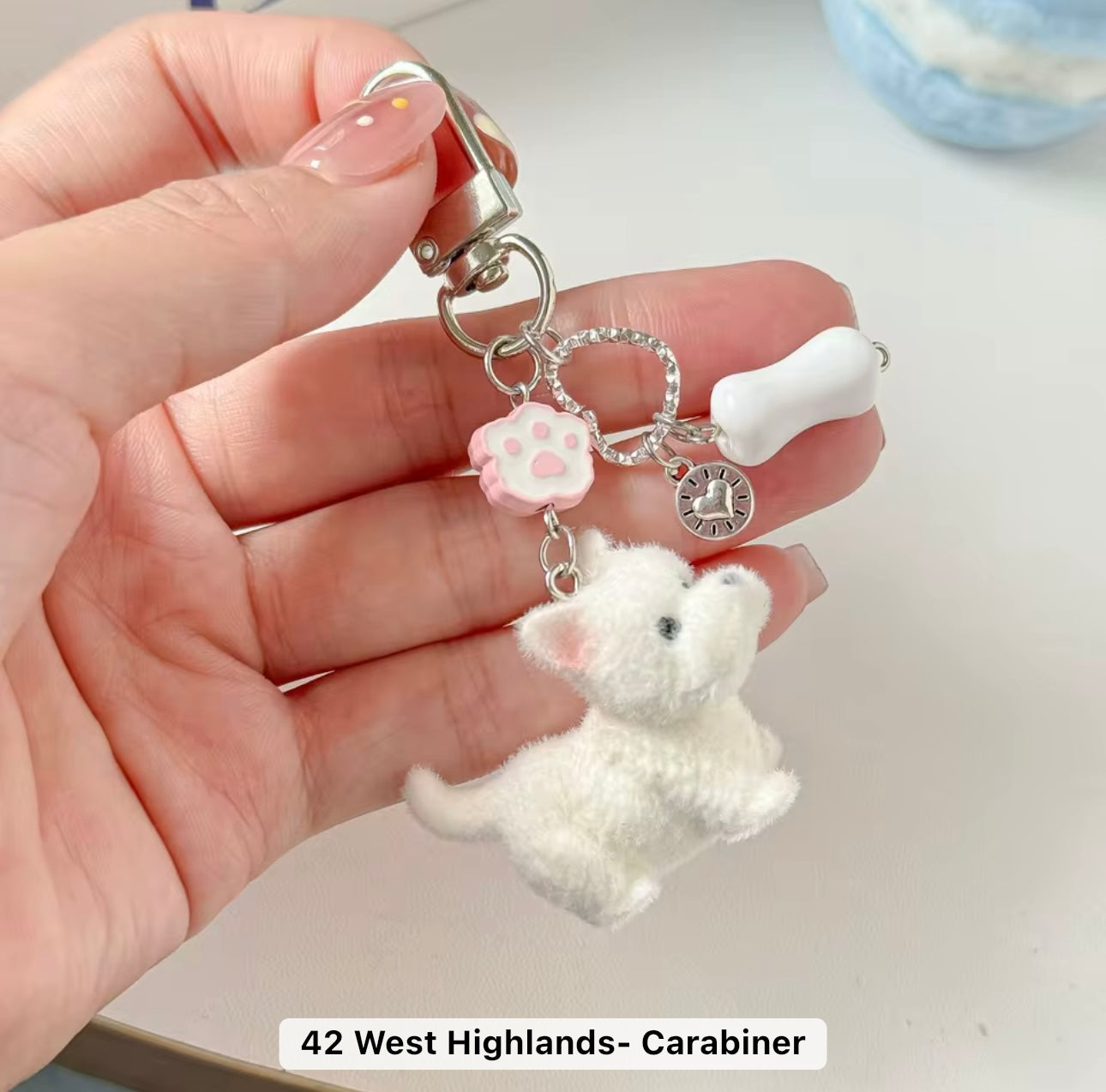 Adorable Soft Cute Plushy Dog Keychain / Stuffed Animal Keychain