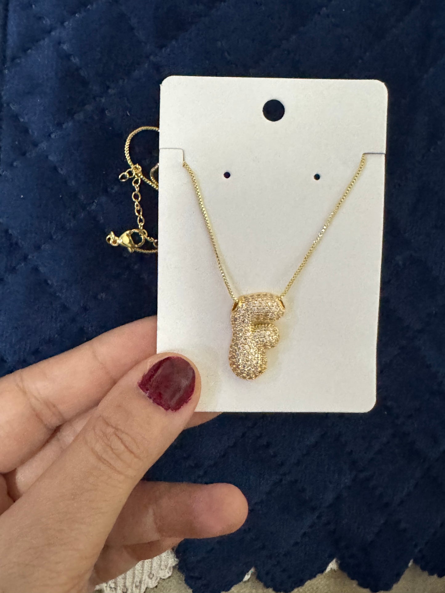 Zircon Chunky A-Z Letter Pendant