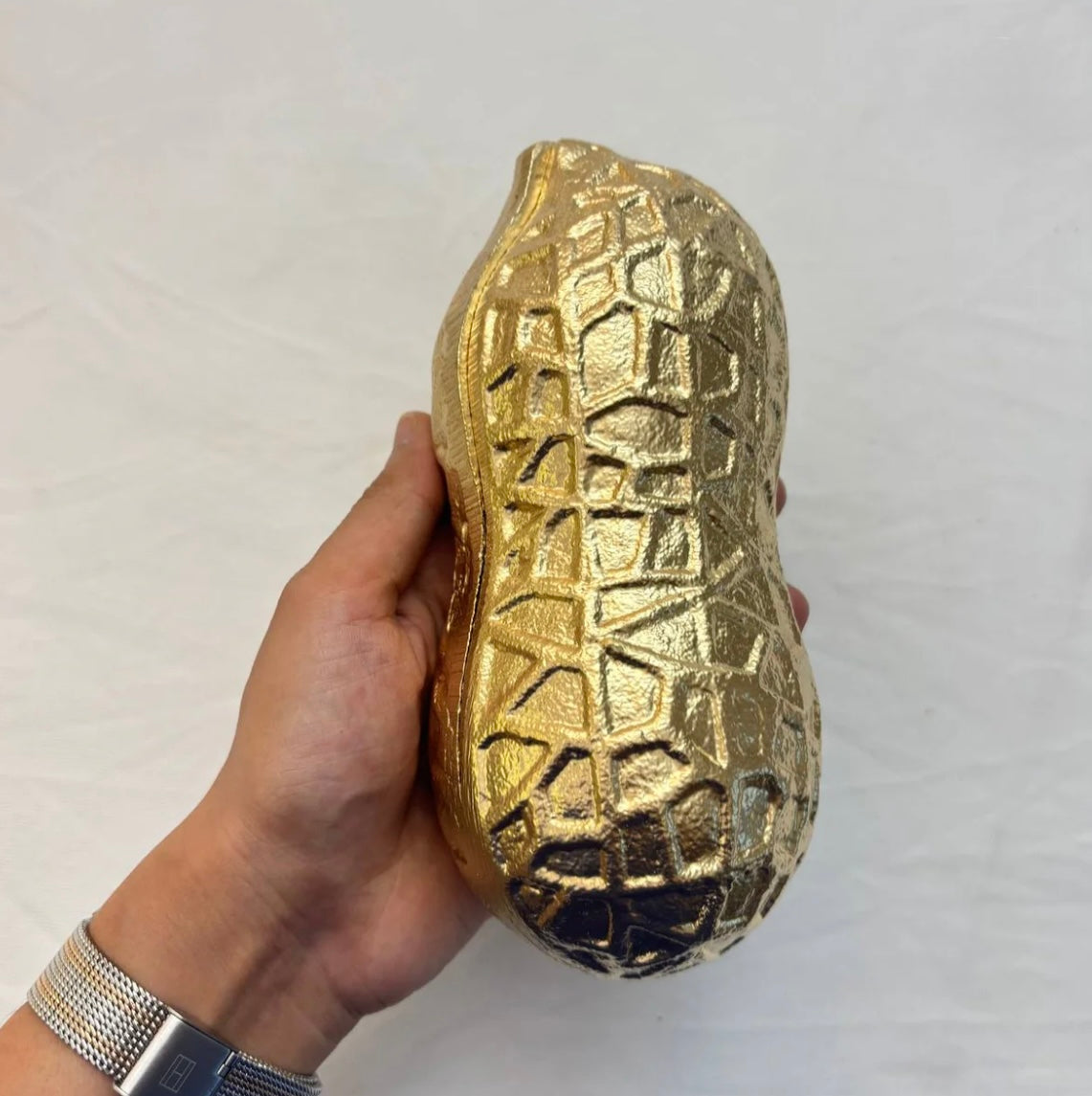 Luxe Gold Decorative Multipurpose Peanut Shape Trinket Tray