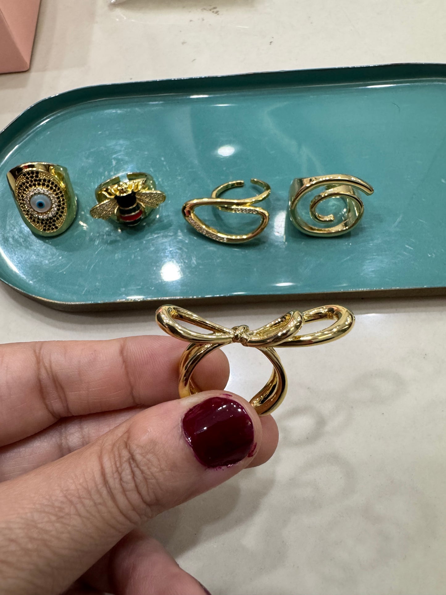 Gold Plated Minimalist Tied Ribbon Ring