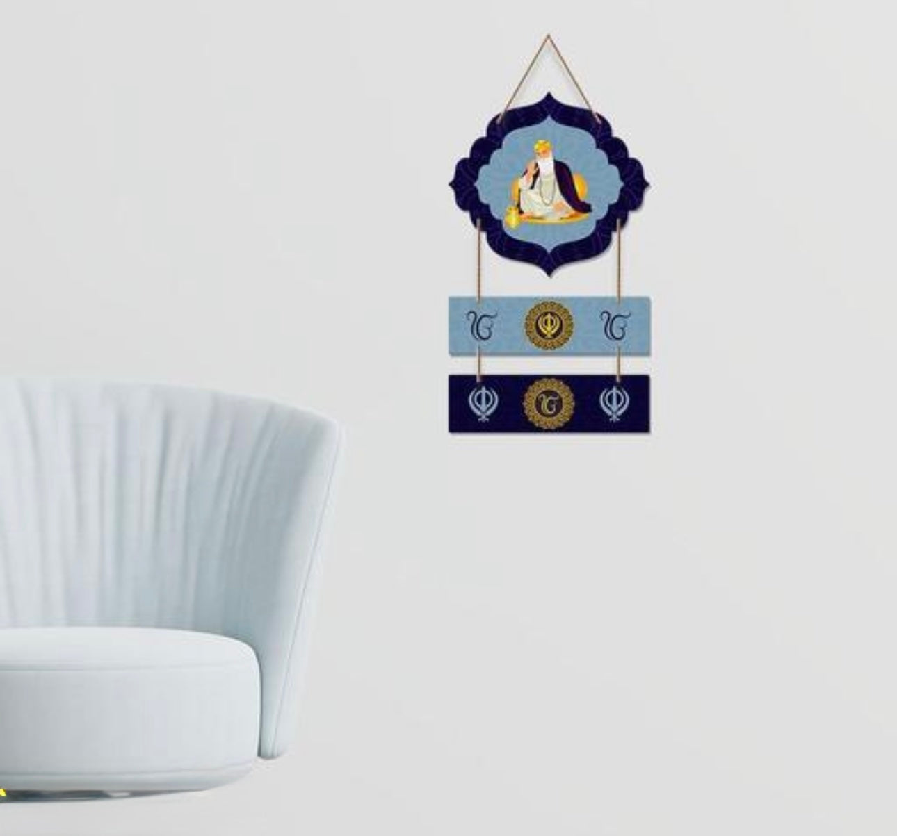 Sikh Religious Symbol Wooden Hanging