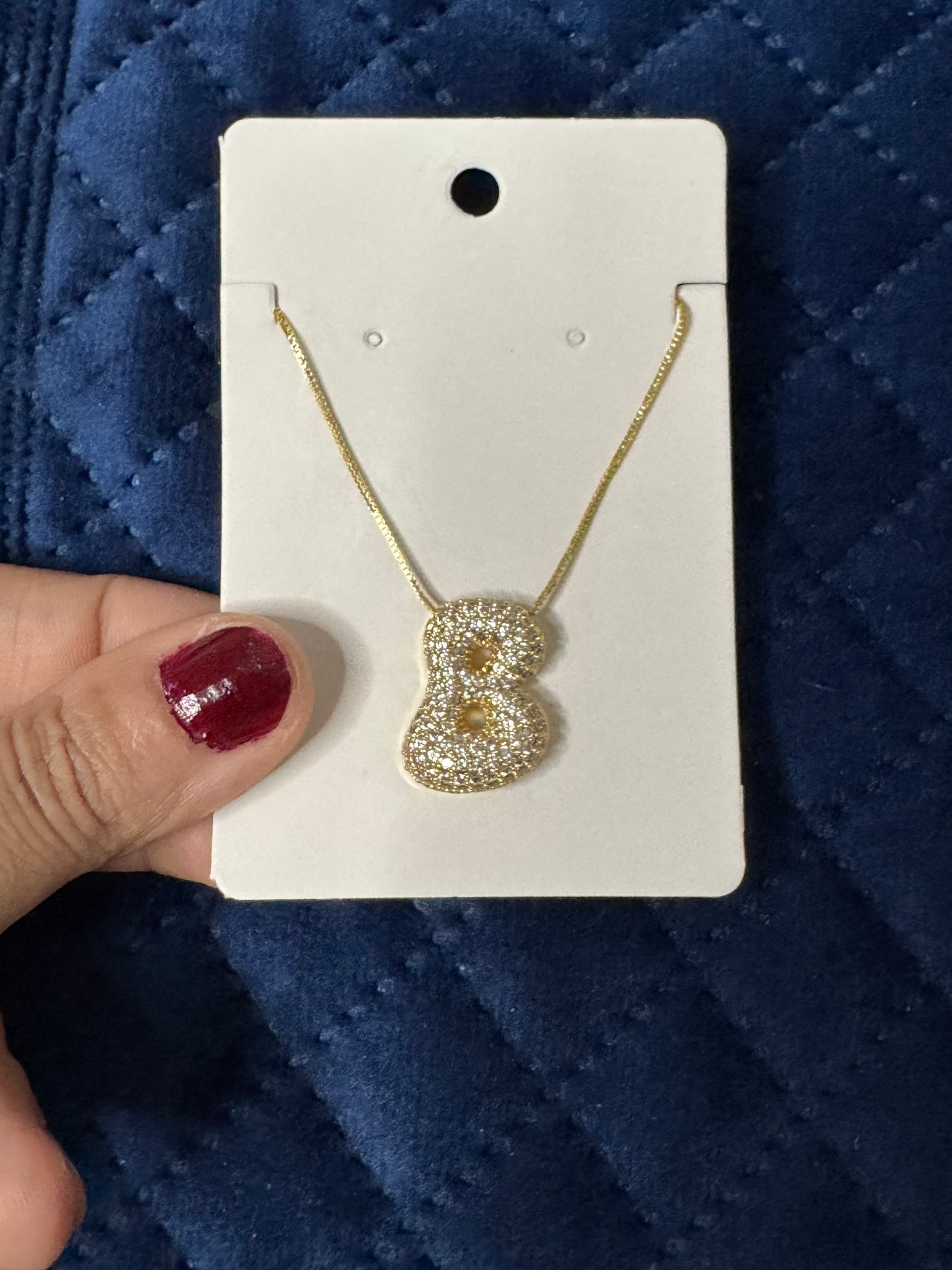 Zircon Chunky A-Z Letter Pendant