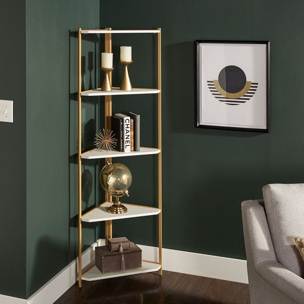 Luxe Gold Standing Display Shelf