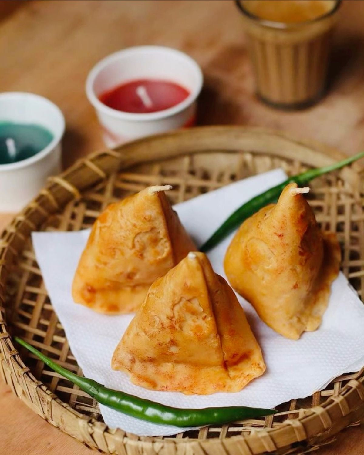 Quirky Samosa Shape Candle