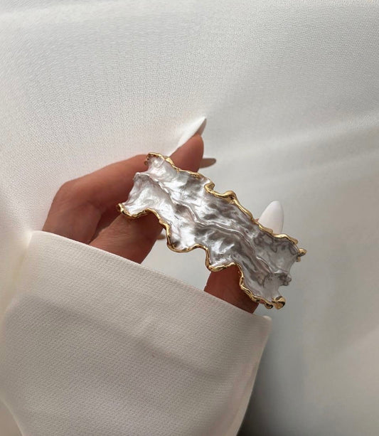 Irregular Silver & Gold Statement Adjustable Ring