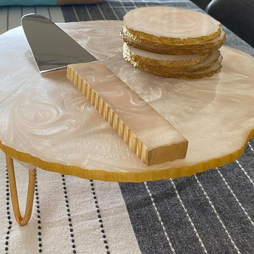 Cake Stand with Metal Accent