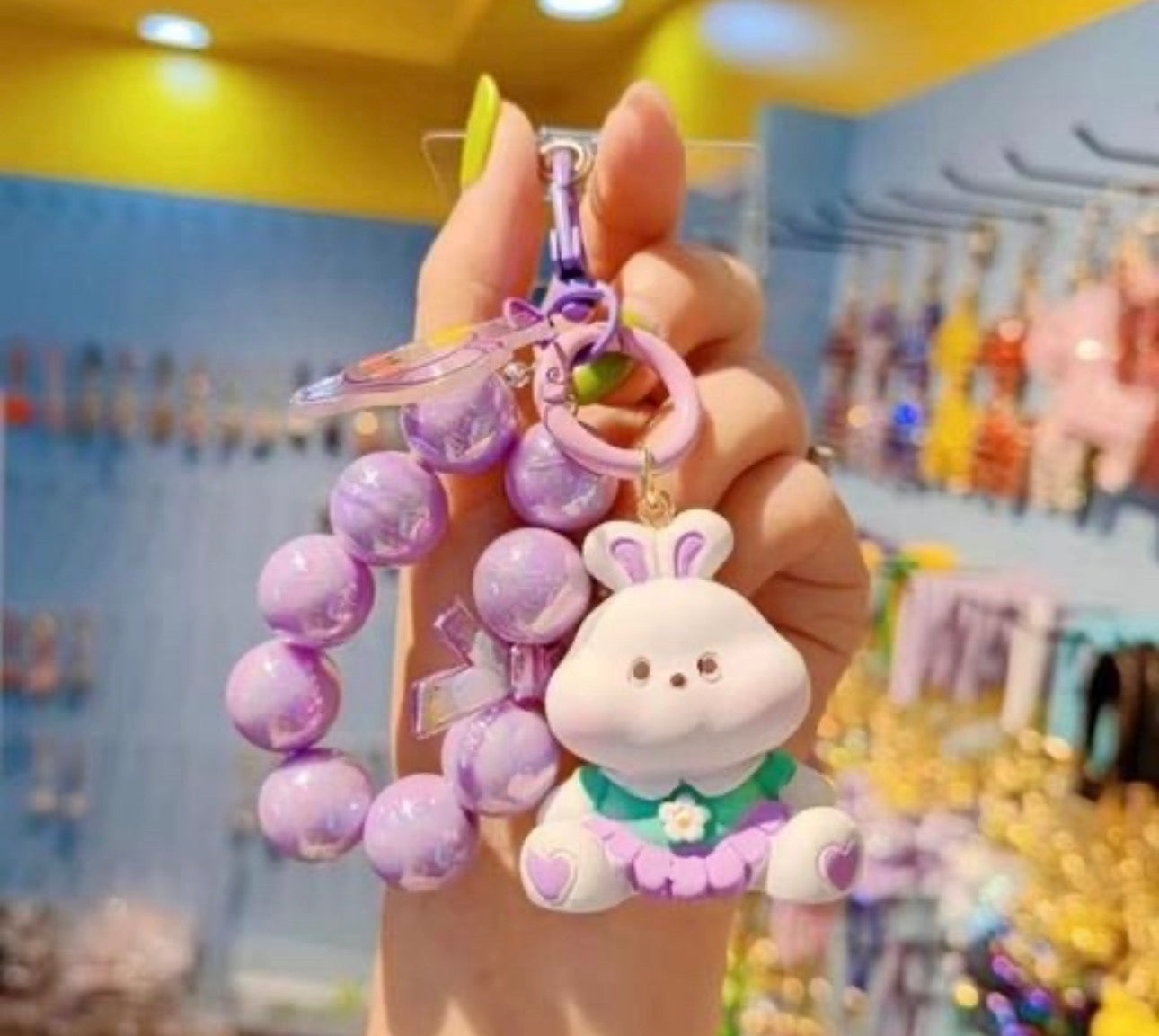 Adorable Smiling Bunny Keychain