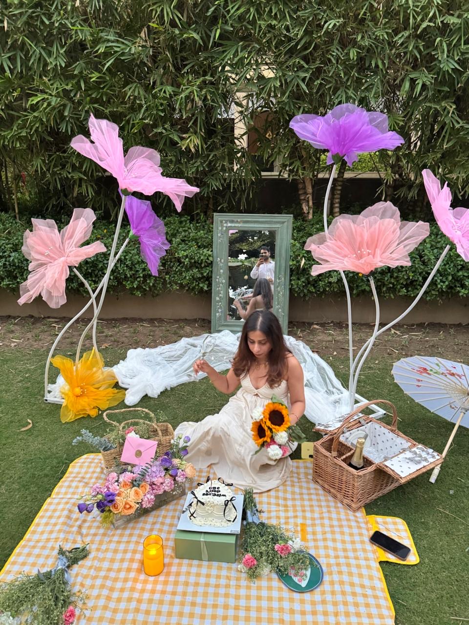 Organza Fabric Flowers (without Stand)