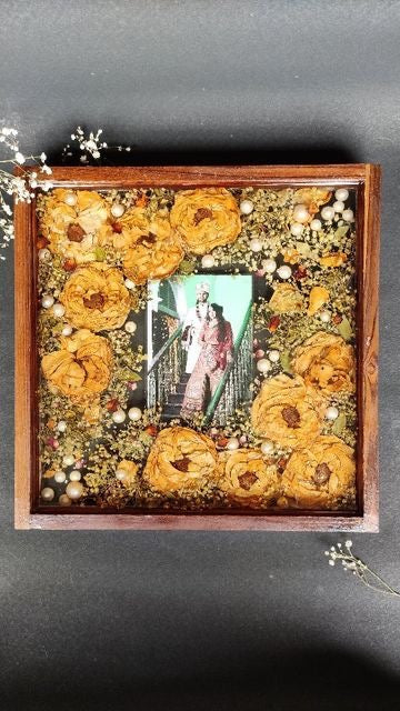 Varmala/Garland/Kaleera Preservation in Wooden Frame