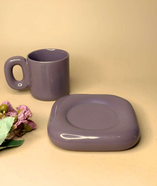 Chunky Mug with Square Saucer Set