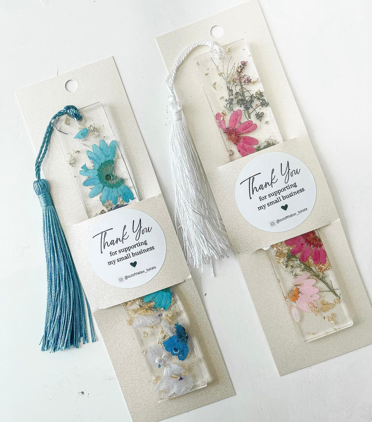 Floral Bookmarks with Real Pressed Flowers