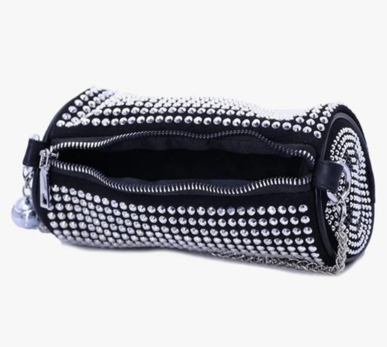 Elegant Rhinestone Hobo Bag with Studded Chain