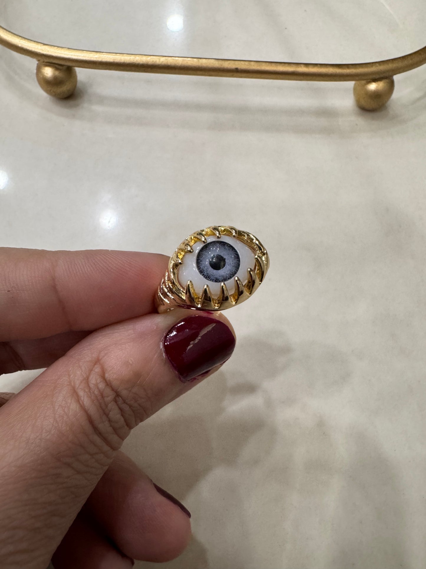 Gold Plated Evil Eye Ring