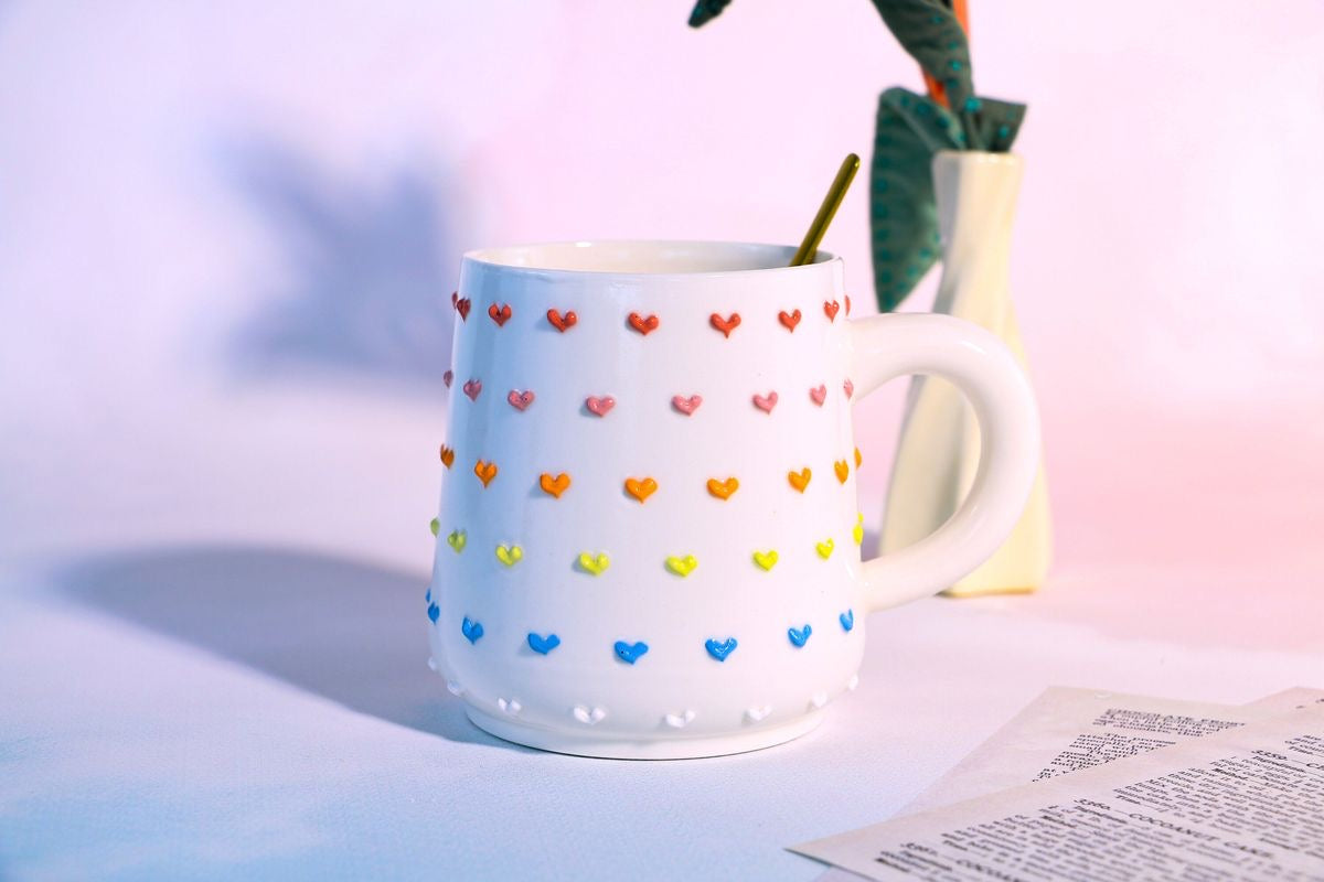 3D Colorful Hearts Mug