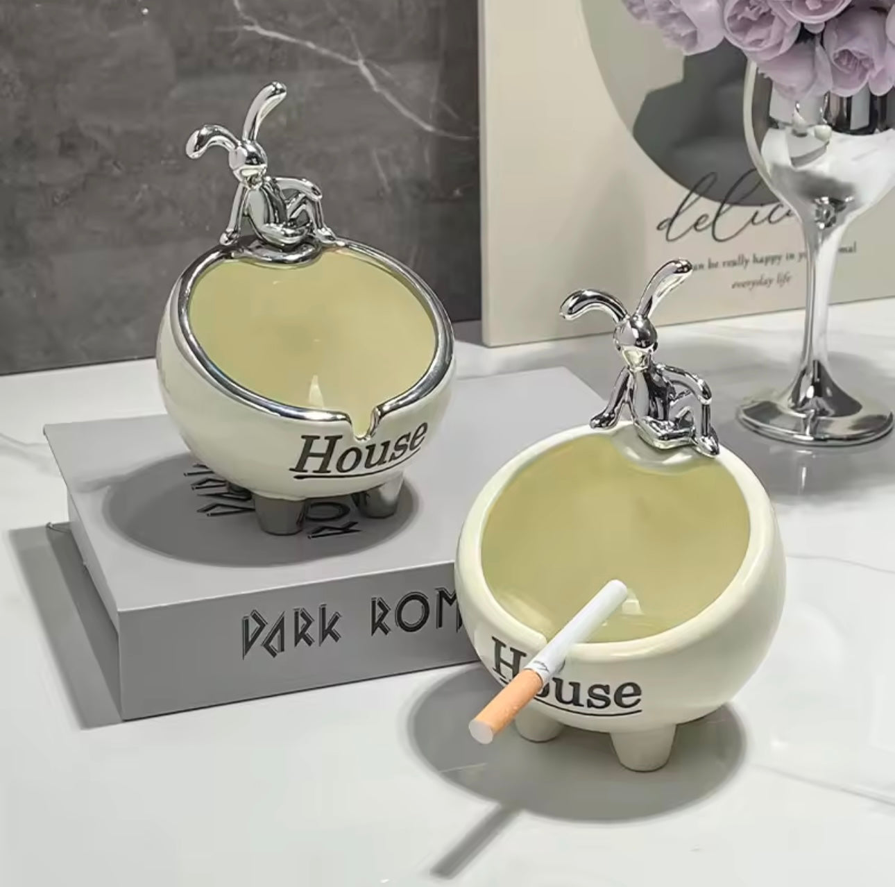 Luxe Ceramic Rabbit Ashtray