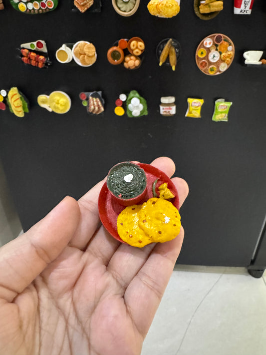 Makke di Roti & Sarson da Saag Miniature Fridge Magnet