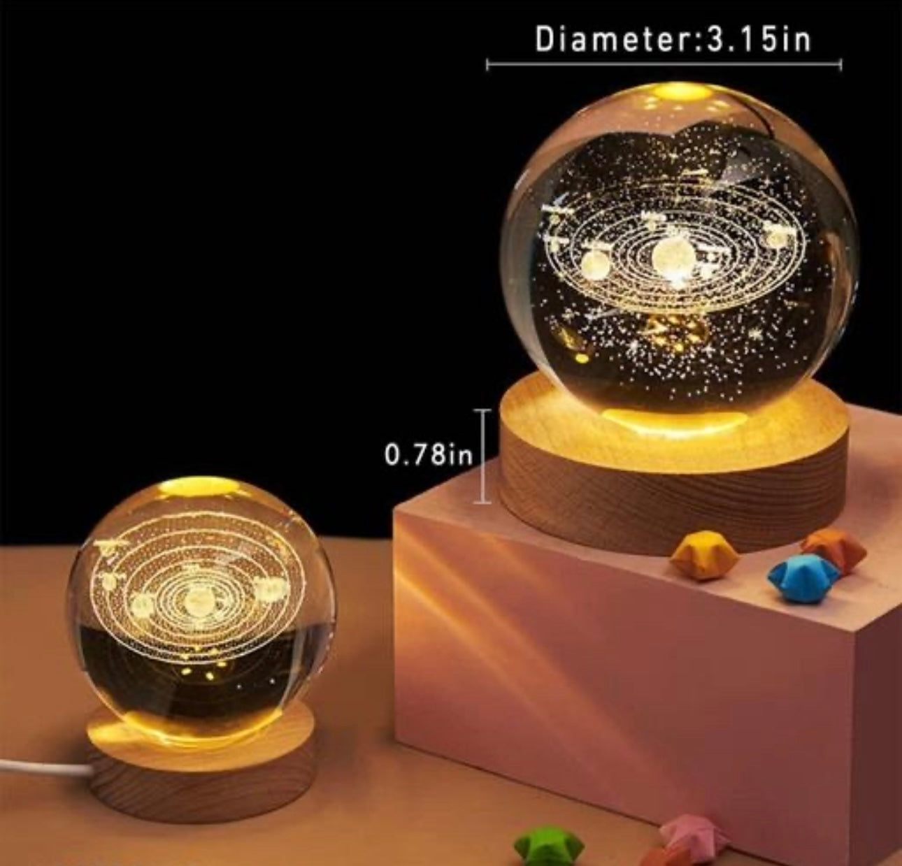 3D Crystal Ball LED Night Light