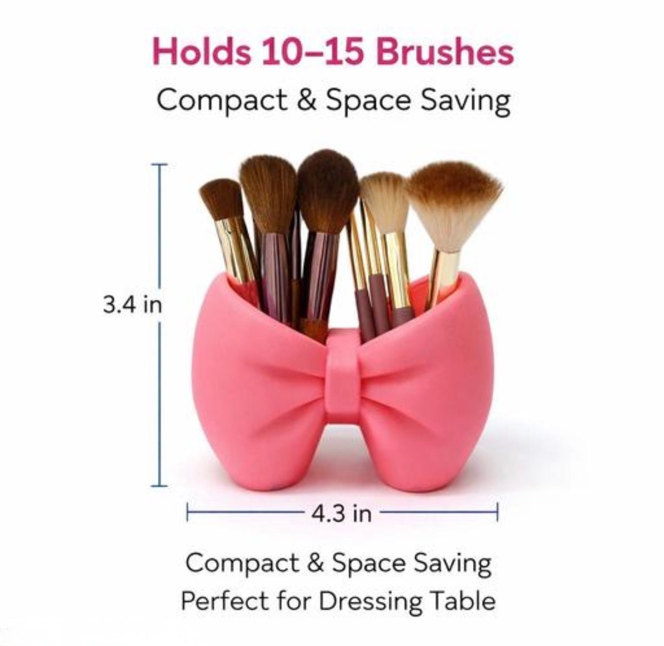 Decorative Multipurpose Bow Shape Brush Holder/Trinket Holder