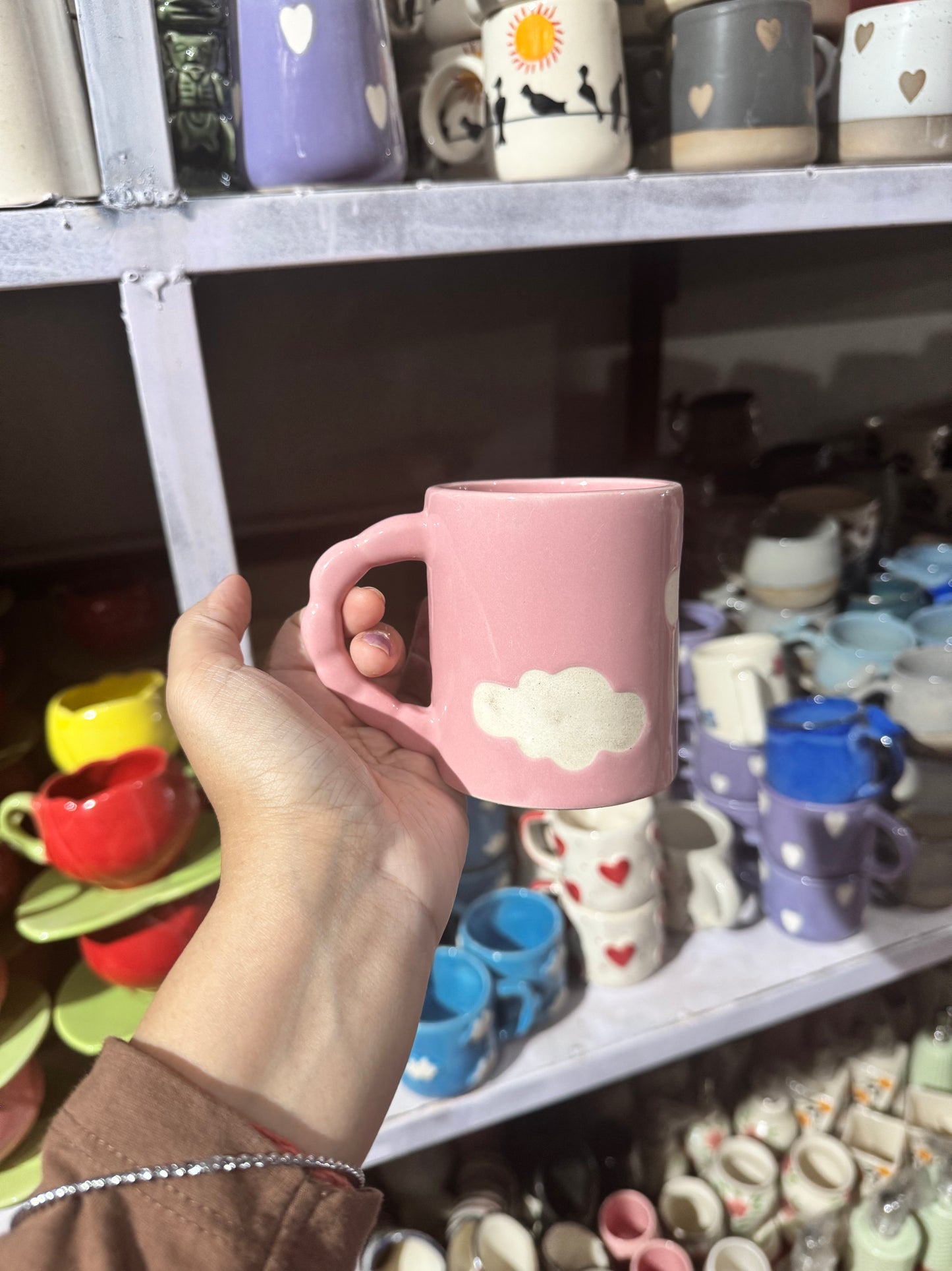 Quirky Cloud Mug with Pearl Handle