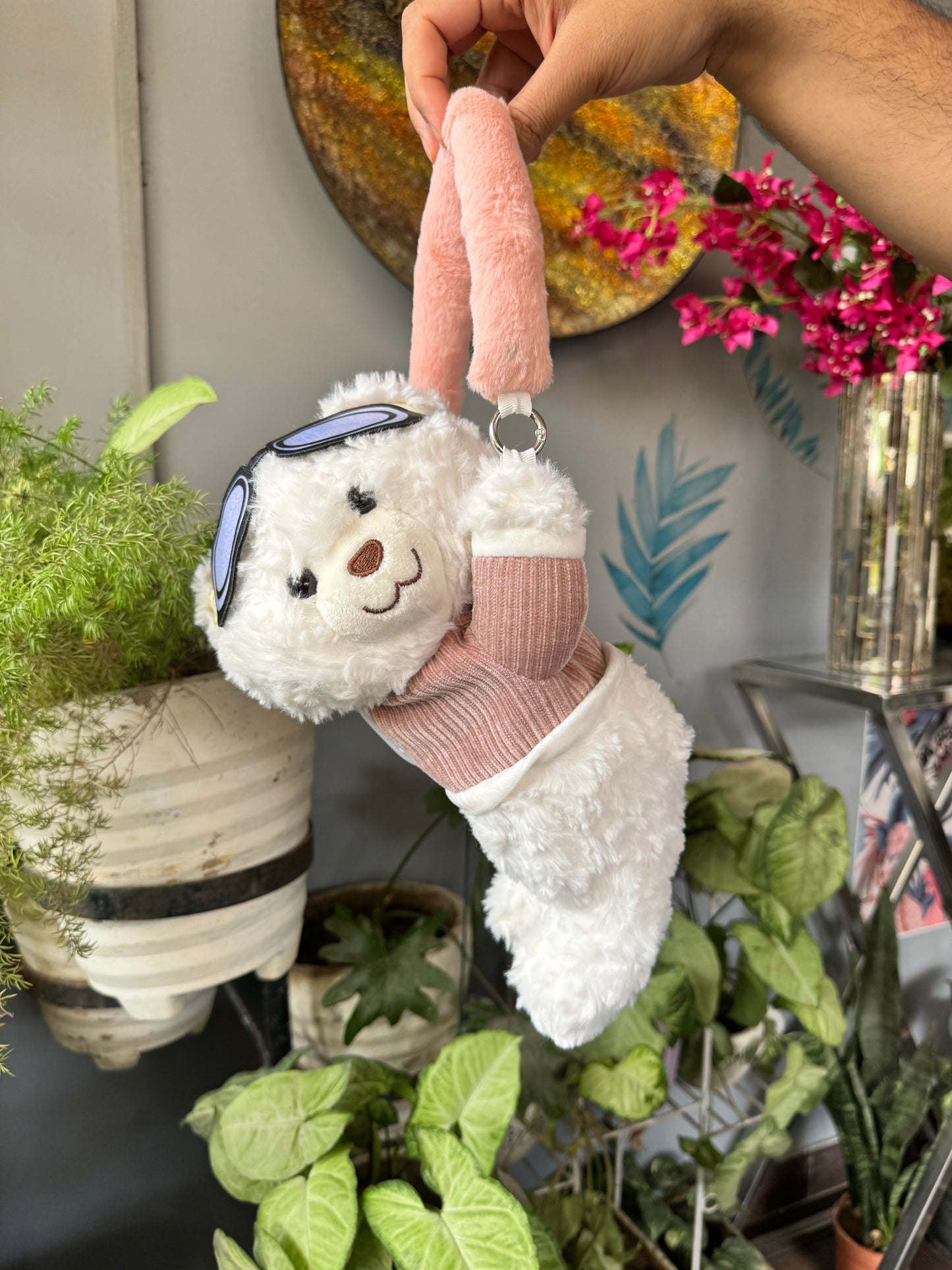 Cute Plush Teddy bear Car Tissue Holder and Bag (2 in 1)