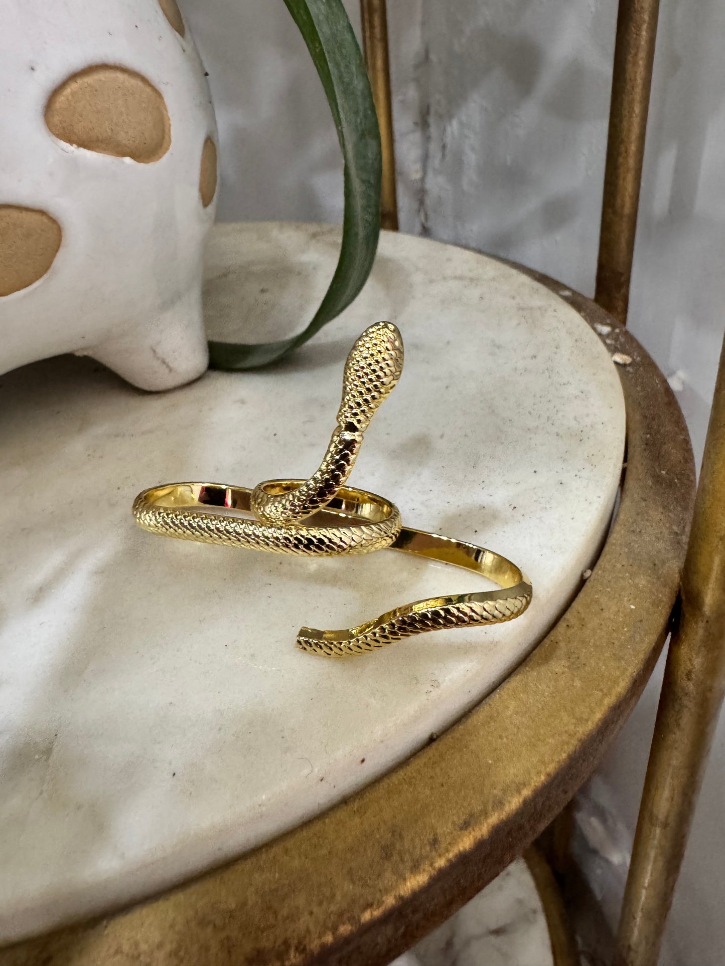 Statement 3 Fingers Snake Ring