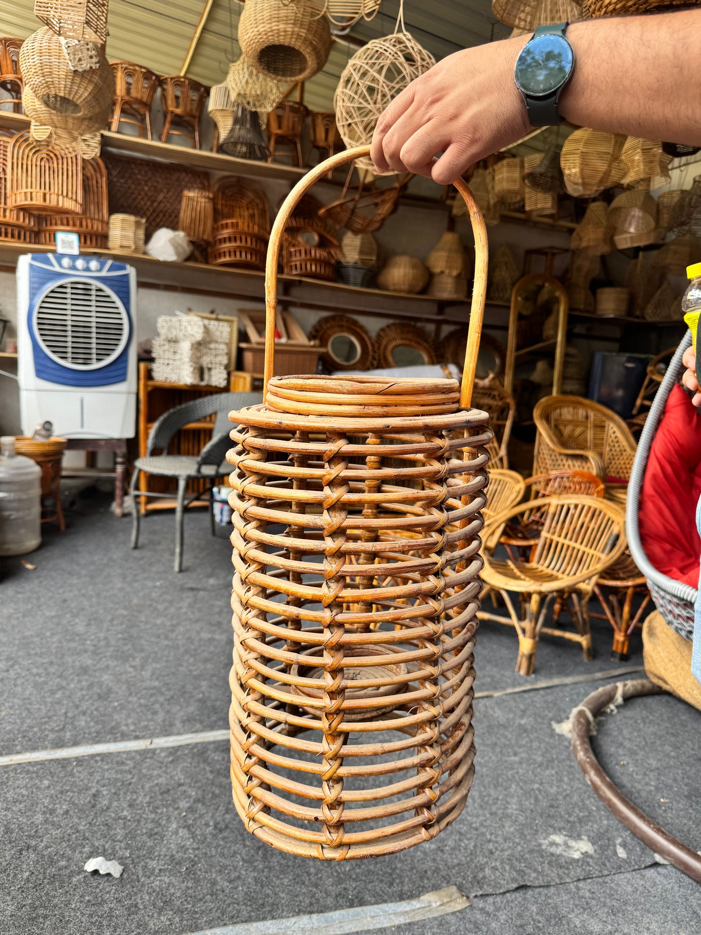 Natural Rattan Statement Lantern - Large