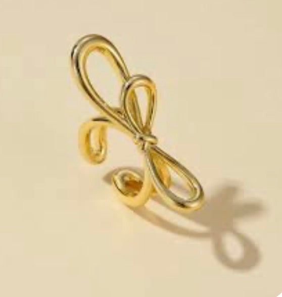 Gold Plated Minimalist Tied Ribbon Ring
