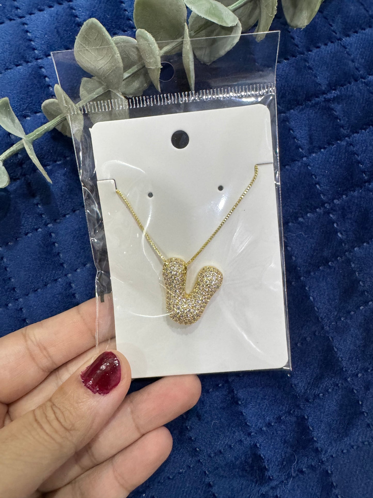 Zircon Chunky A-Z Letter Pendant